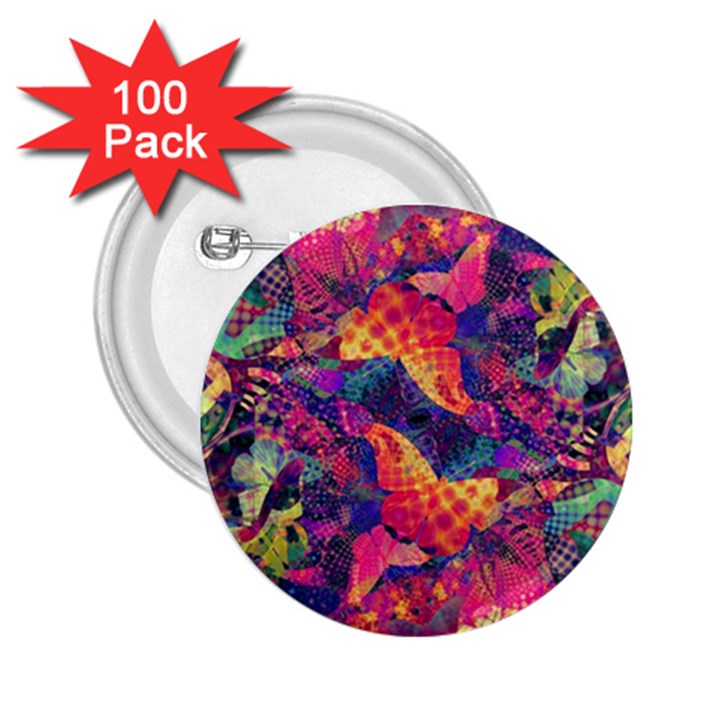 Colorful Boho Abstract Art 2.25  Buttons (100 pack) 