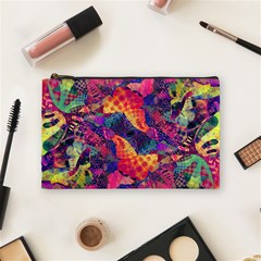 Colorful Boho Abstract Art Cosmetic Bag (medium) by SpinnyChairDesigns