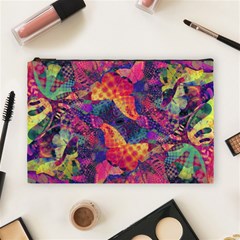 Colorful Boho Abstract Art Cosmetic Bag (large) by SpinnyChairDesigns