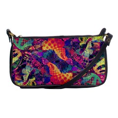 Colorful Boho Abstract Art Shoulder Clutch Bag by SpinnyChairDesigns