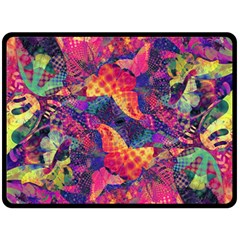 Colorful Boho Abstract Art Fleece Blanket (large)  by SpinnyChairDesigns