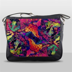 Colorful Boho Abstract Art Messenger Bag by SpinnyChairDesigns