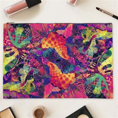 Colorful Boho Abstract Art Cosmetic Bag (xxl) by SpinnyChairDesigns