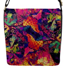 Colorful Boho Abstract Art Flap Closure Messenger Bag (s) by SpinnyChairDesigns