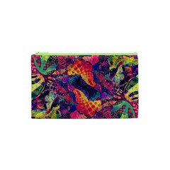 Colorful Boho Abstract Art Cosmetic Bag (xs) by SpinnyChairDesigns