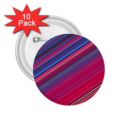 Boho Pink Blue Stripes 2 25  Buttons (10 Pack)  by SpinnyChairDesigns