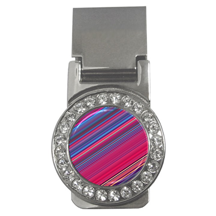 Boho Pink Blue Stripes Money Clips (CZ) 