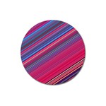 Boho Pink Blue Stripes Magnet 3  (Round) Front