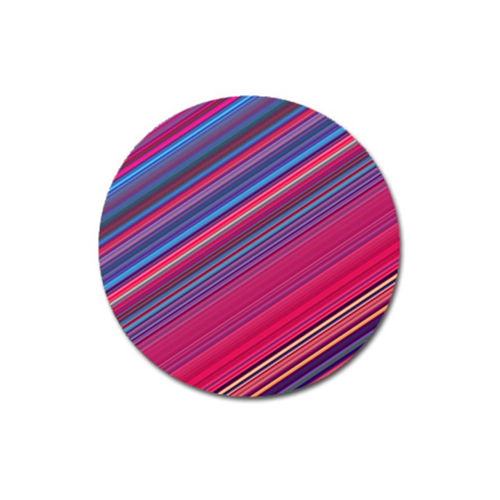 Boho Pink Blue Stripes Magnet 3  (Round)