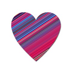 Boho Pink Blue Stripes Heart Magnet by SpinnyChairDesigns