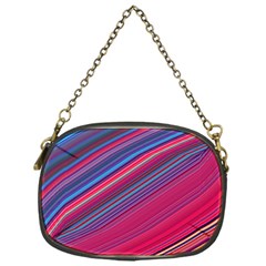 Boho Pink Blue Stripes Chain Purse (one Side) by SpinnyChairDesigns