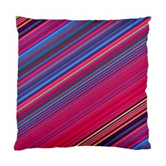 Boho Pink Blue Stripes Standard Cushion Case (two Sides) by SpinnyChairDesigns