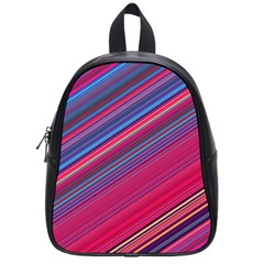 Boho Pink Blue Stripes School Bag (small) by SpinnyChairDesigns