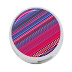 Boho Pink Blue Stripes 4-Port USB Hub (Two Sides) Back