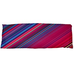 Boho Pink Blue Stripes Body Pillow Case (dakimakura) by SpinnyChairDesigns