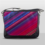 Boho Pink Blue Stripes Messenger Bag Front