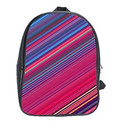 Boho Pink Blue Stripes School Bag (xl) by SpinnyChairDesigns