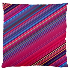 Boho Pink Blue Stripes Standard Flano Cushion Case (two Sides) by SpinnyChairDesigns