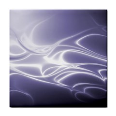 Violet Glowing Swirls Tile Coaster by SpinnyChairDesigns