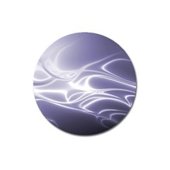 Violet Glowing Swirls Magnet 3  (round) by SpinnyChairDesigns