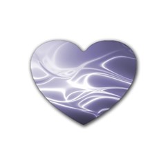 Violet Glowing Swirls Rubber Coaster (heart)  by SpinnyChairDesigns