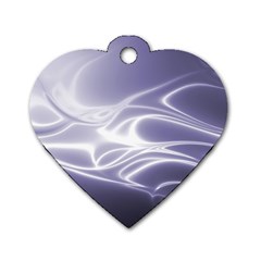 Violet Glowing Swirls Dog Tag Heart (one Side) by SpinnyChairDesigns