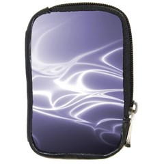 Violet Glowing Swirls Compact Camera Leather Case by SpinnyChairDesigns