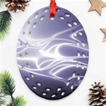 Violet Glowing Swirls Oval Filigree Ornament (Two Sides) Front