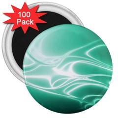 Biscay Green Glow 3  Magnets (100 Pack) by SpinnyChairDesigns