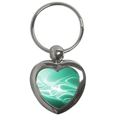 Biscay Green Glow Key Chain (heart) by SpinnyChairDesigns