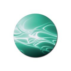 Biscay Green Glow Rubber Coaster (round)  by SpinnyChairDesigns