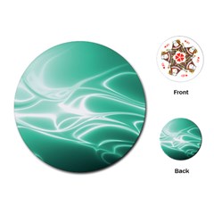 Biscay Green Glow Playing Cards Single Design (round) by SpinnyChairDesigns