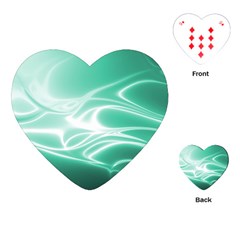 Biscay Green Glow Playing Cards Single Design (heart) by SpinnyChairDesigns