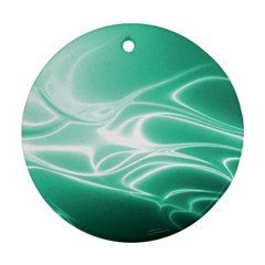 Biscay Green Glow Round Ornament (two Sides) by SpinnyChairDesigns