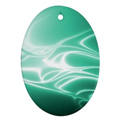 Biscay Green Glow Oval Ornament (two Sides) by SpinnyChairDesigns