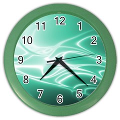 Biscay Green Glow Color Wall Clock by SpinnyChairDesigns