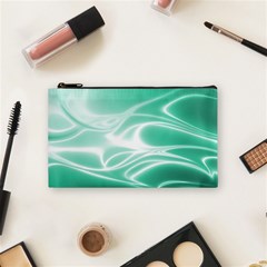 Biscay Green Glow Cosmetic Bag (small) by SpinnyChairDesigns