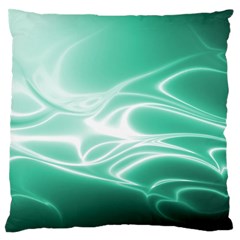 Biscay Green Glow Large Flano Cushion Case (one Side) by SpinnyChairDesigns