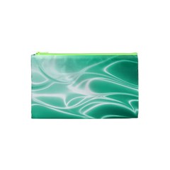 Biscay Green Glow Cosmetic Bag (xs) by SpinnyChairDesigns