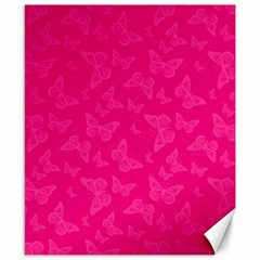 Magenta Pink Butterflies Pattern Canvas 8  X 10  by SpinnyChairDesigns