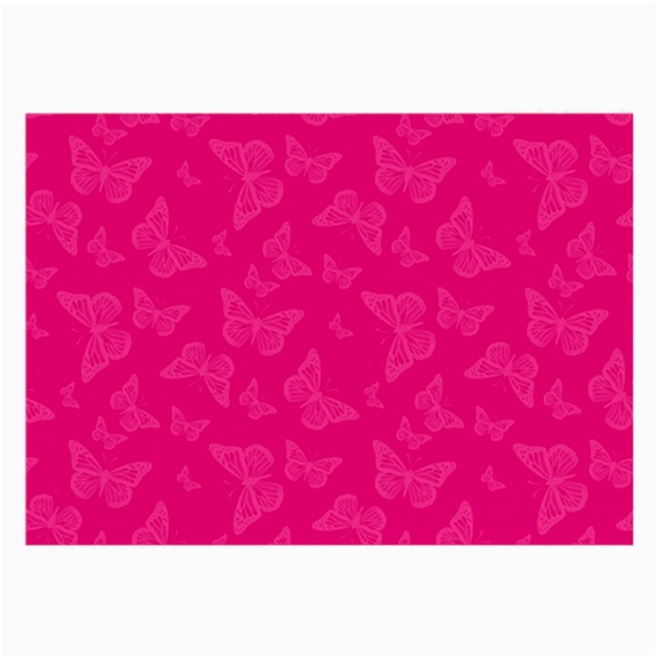 Magenta Pink Butterflies Pattern Large Glasses Cloth (2 Sides)