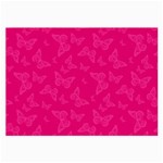 Magenta Pink Butterflies Pattern Large Glasses Cloth (2 Sides) Back