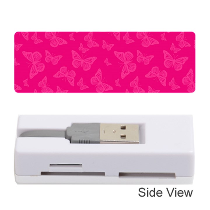 Magenta Pink Butterflies Pattern Memory Card Reader (Stick)