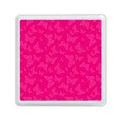 Magenta Pink Butterflies Pattern Memory Card Reader (square) by SpinnyChairDesigns