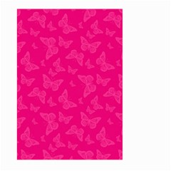 Magenta Pink Butterflies Pattern Large Garden Flag (two Sides) by SpinnyChairDesigns