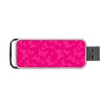 Magenta Pink Butterflies Pattern Portable USB Flash (One Side) Front