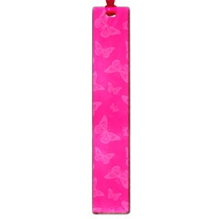 Magenta Pink Butterflies Pattern Large Book Marks by SpinnyChairDesigns