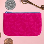 Magenta Pink Butterflies Pattern Large Coin Purse Front