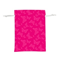 Magenta Pink Butterflies Pattern Lightweight Drawstring Pouch (s) by SpinnyChairDesigns