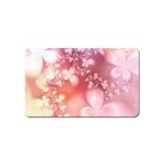 Boho Pastel Pink Floral Print Magnet (Name Card) Front